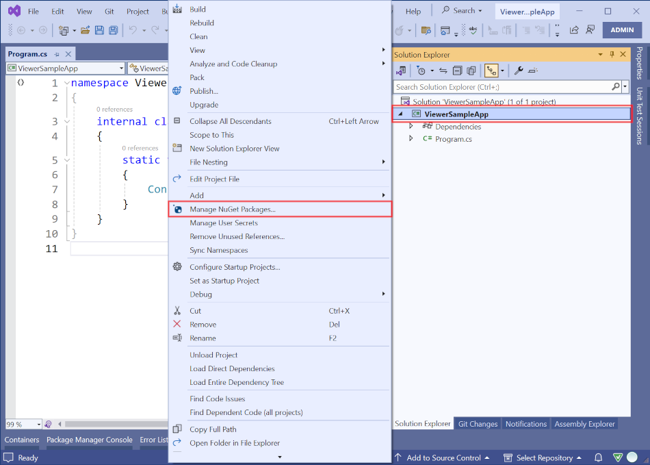 Add NuGet package in Visual Studio