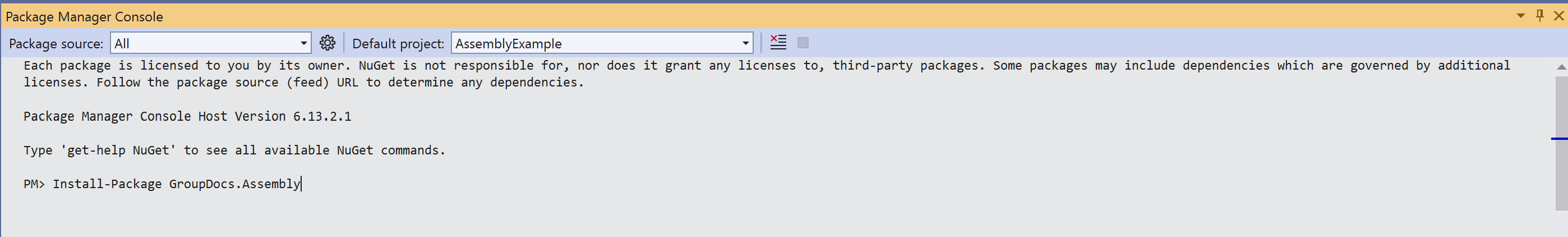 Use Package Manager Console 