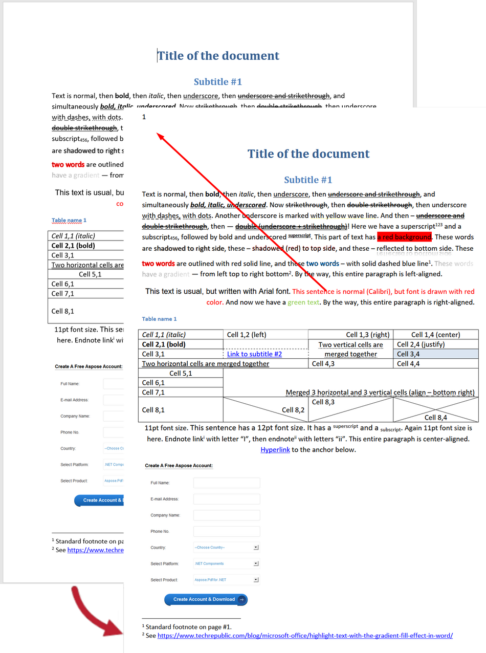 Unlink table of contens in Word filesAdd page numbers during DOCX to HTML rendering