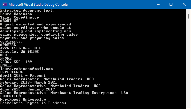 Extract and display PDF text