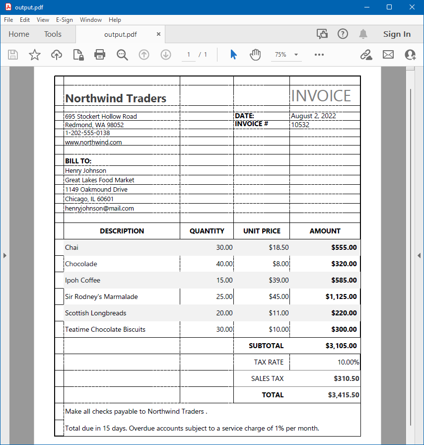 Render an Excel file with gridlines to PDF